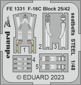 1/48 F-16C Block 25/42 seatbelts STEEL (KIN)