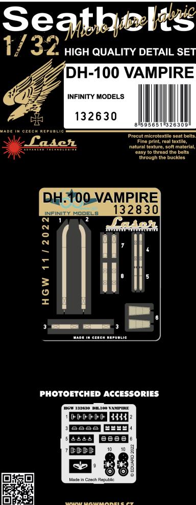 1/32 Seatbelts DH-100 Vampire (laser)