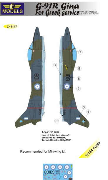 1/144 Decals G-91R Gina Greek service