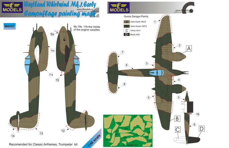 1/48 Mask Westl.Whirlwind Mk.I early Camouflage p.