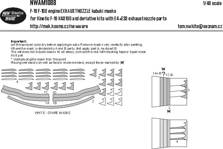 1/48 F-16 F-100 engine EXH.NOZZLE (KIN)