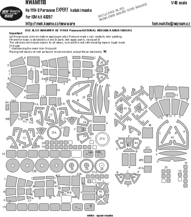 1/48 Mask He 111H-8 Paravane EXPERT (ICM 48267)