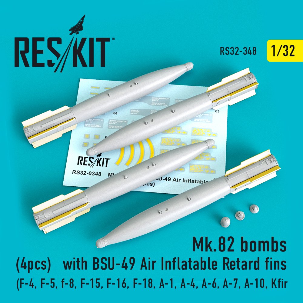 1/32 Mk.82 bombs w/ BSU-49 Air Inflat.Retard fins