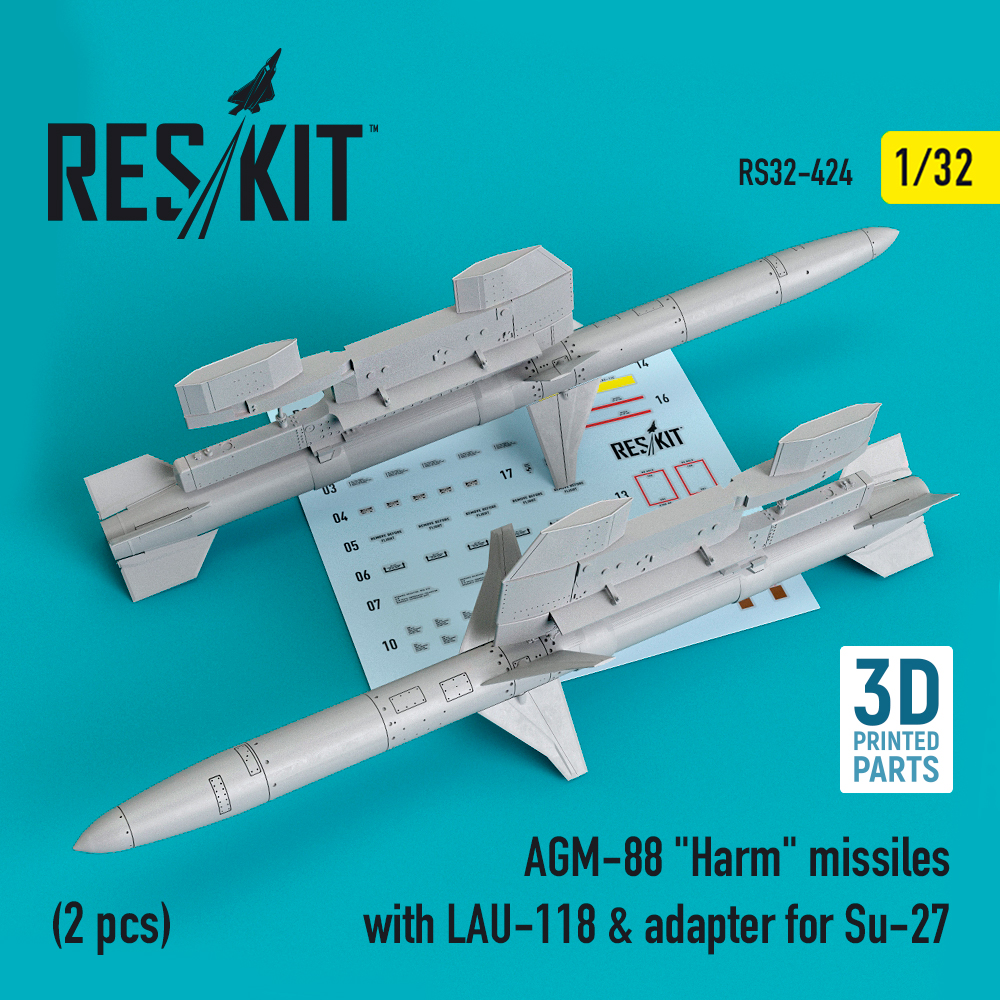 1/32 AGM-88 'Harm' missiles w/LAU-118 & adapter