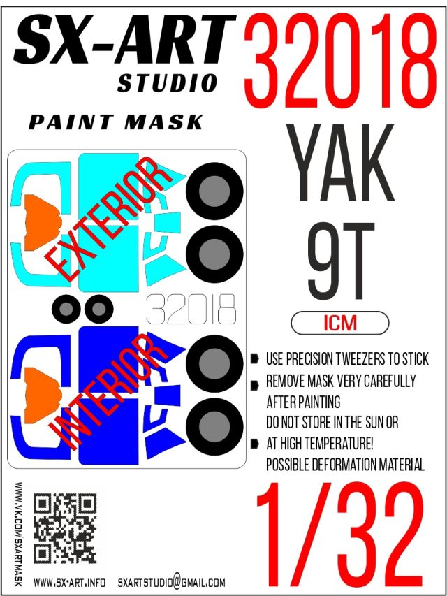 1/32 Yak-9T Painting mask (ICM)