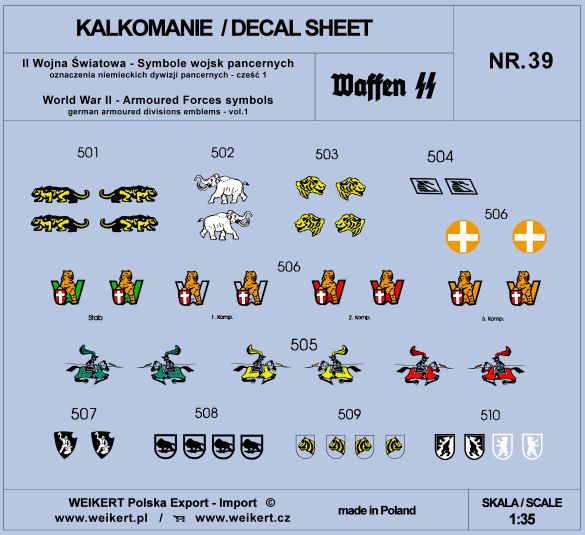 1/35 German Armoured Forces WWII symbols - part 1