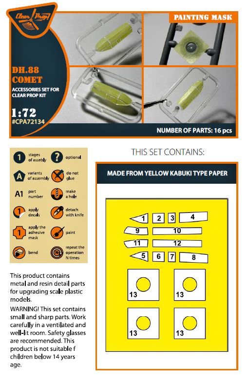 1/72 DH.88 Comet painting mask (CL.PROP)
