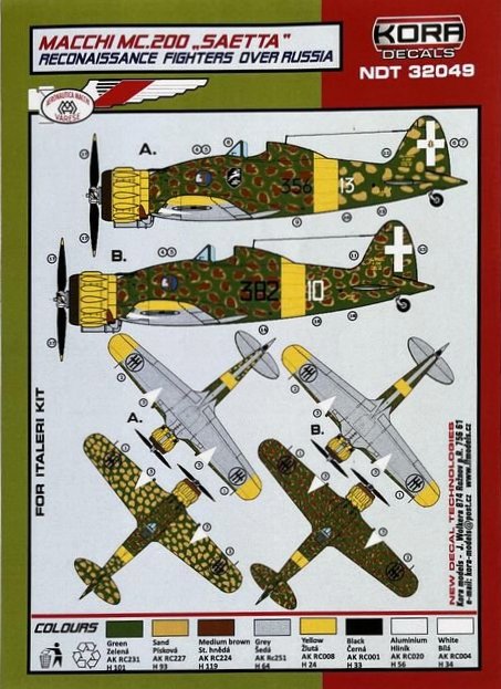 1/32 Decals MC.200 Saetta Recon.Fighters o. Russia