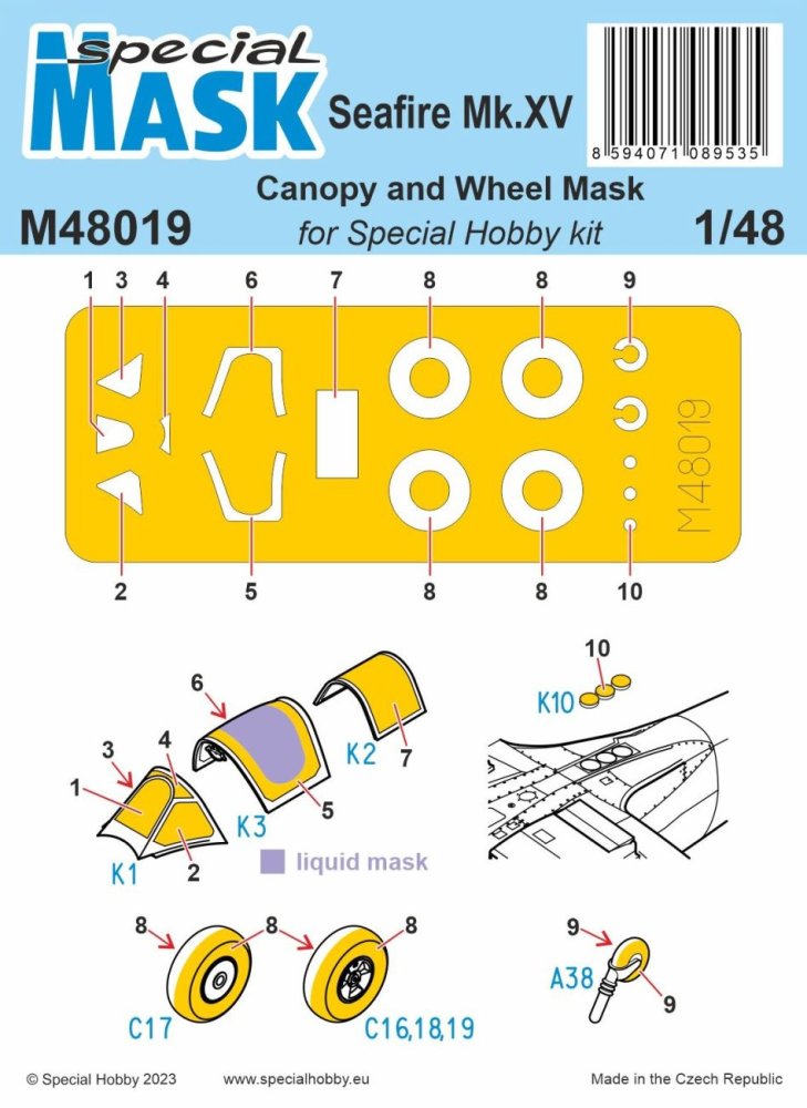 1/48 Mask for Seafire Mk.XV (SP.HOBBY)