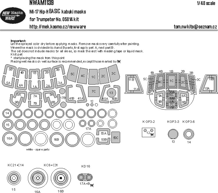 1/48 Mask Mi-17 Hip-H BASIC (TRUMP 05814)