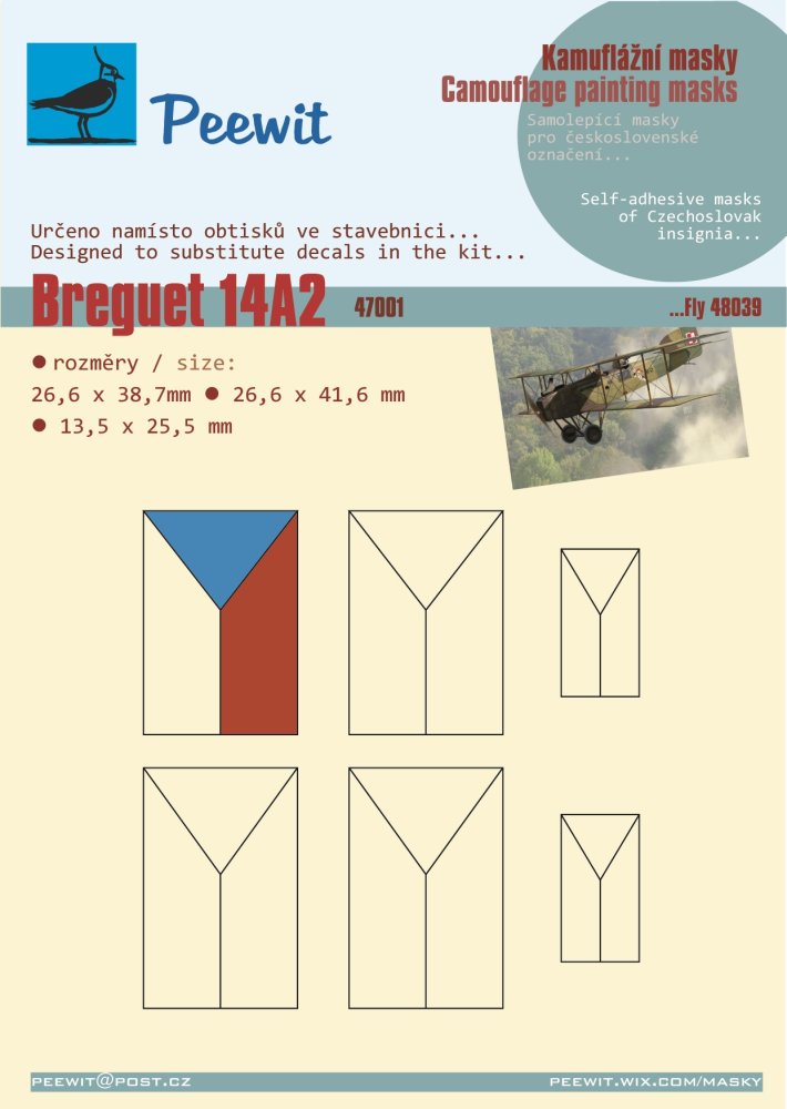 1/48 Camouflage mask Breguet 14A2 CZ (FLY)