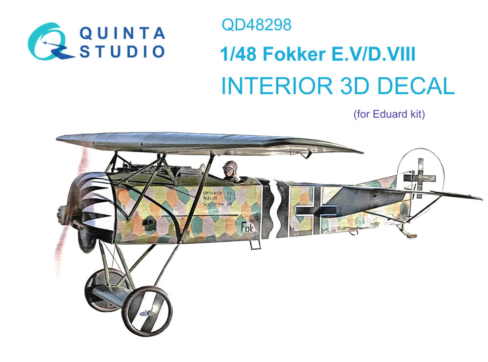 1/48 Fokker EV-DVIII 3D-Print.&col.Interior (EDU)