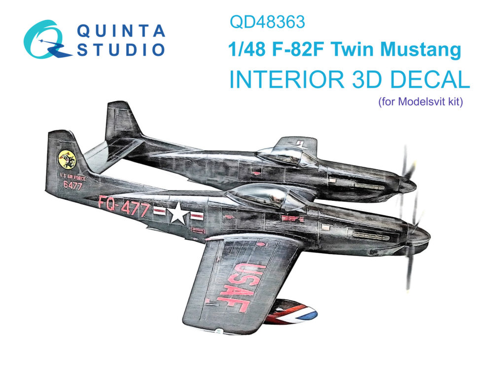 1/48 F-82F Twin Mustang 3D&col.Interior (MSVIT)