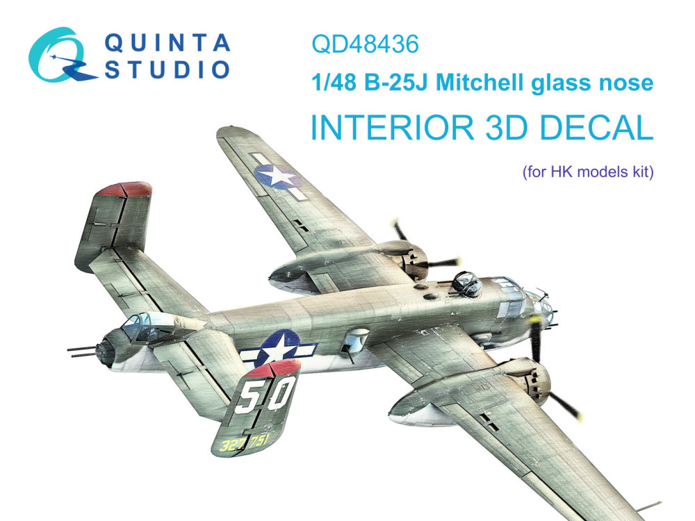1/48 B-25J Mitchell Glass Nose 3D-Print.&col.Int.