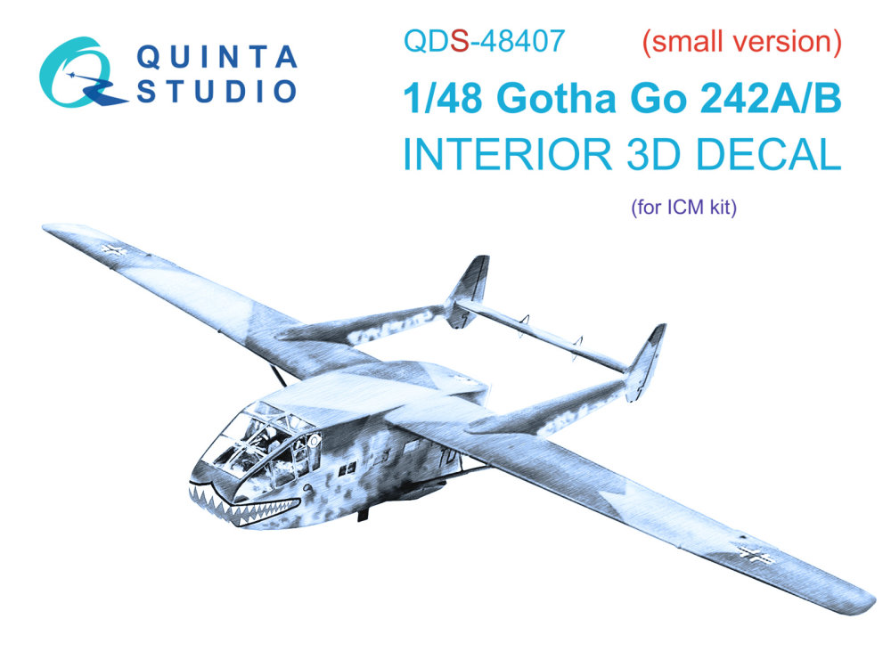 1/48 Go 242A-B 3D-Print.&col.Interior (ICM) SMALL