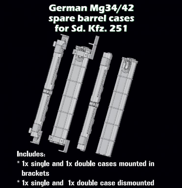 1/35 German MG34/42 spare barrel cases Sd.Kfz.251