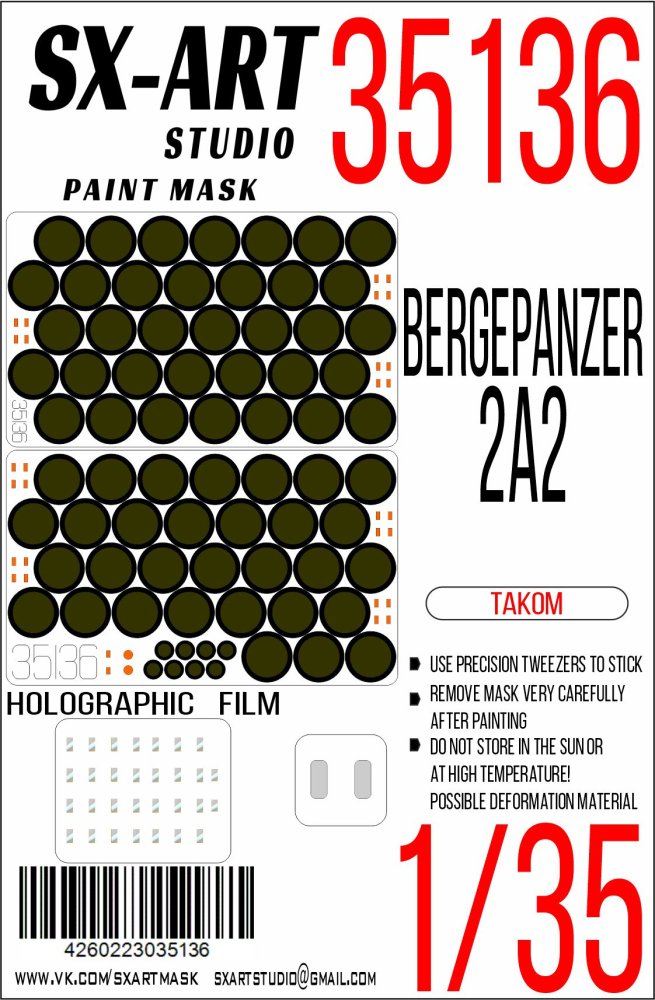 1/35 Paint mask Bergepanzer 2A2 (TAKOM)