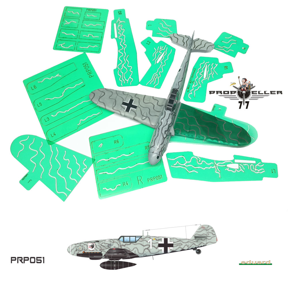 1/48 Bf 109G-6 Wilde Sau camouflage stencils (EDU)