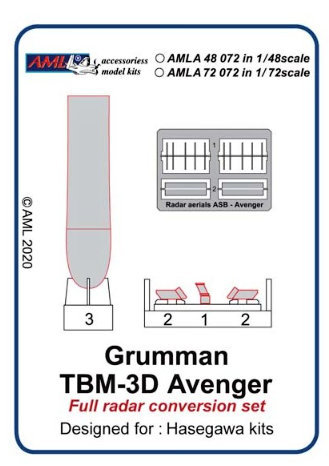 1/72 Grumman TBM-3D Avenger w/ Full radar conv.set