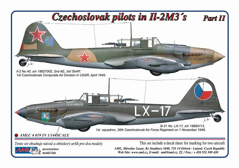 1/144 Decals Czechoslovak pilots in Il-2M3's, Part