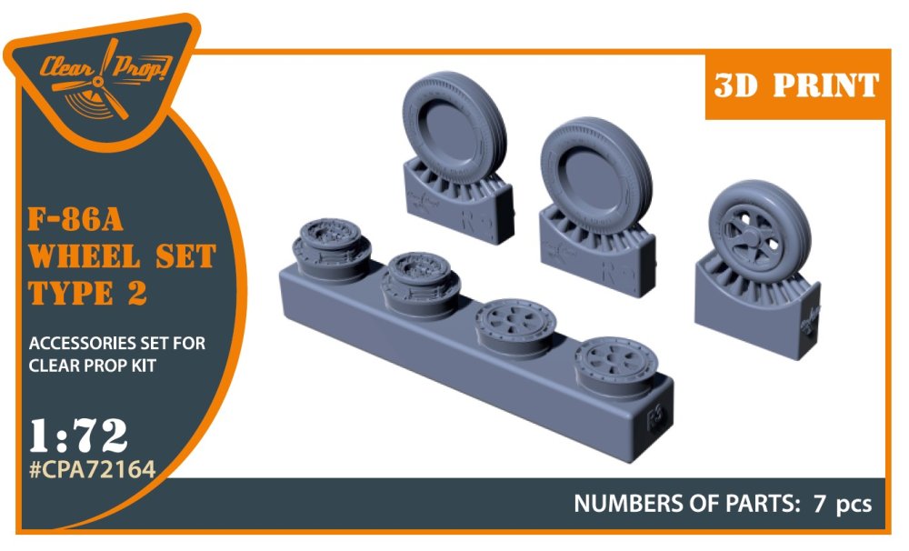 1/72 F-86A wheel set - type 2 (CP)