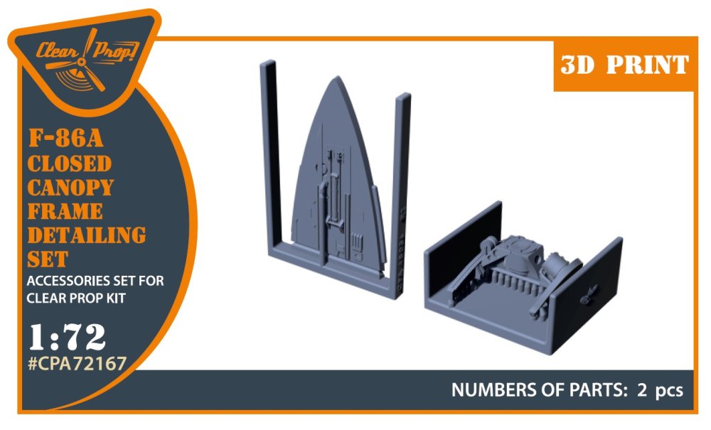 1/72 F-86A closed canopy frame detail set (CP)