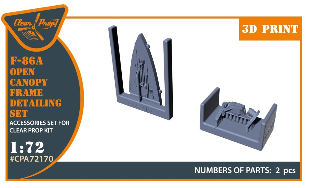 1/72 F-86A open canopy frame detail set (CP)