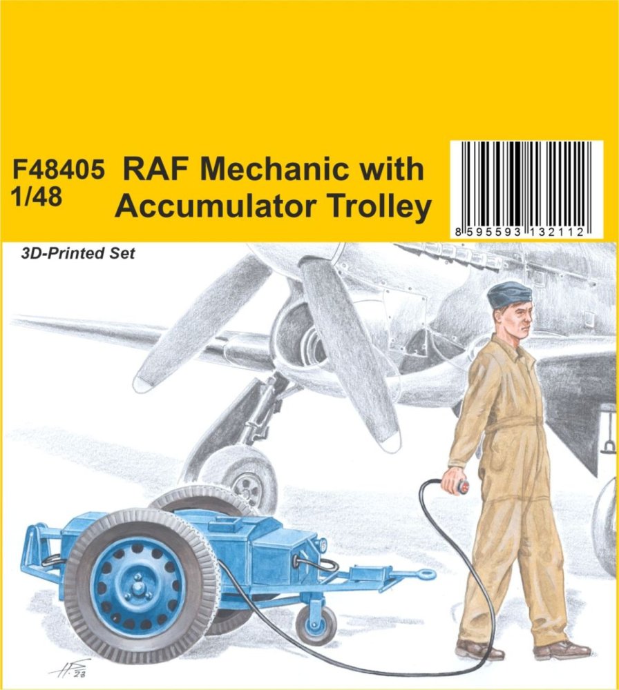 1/48 RAF Mechanic w/ Accumulator Trolley