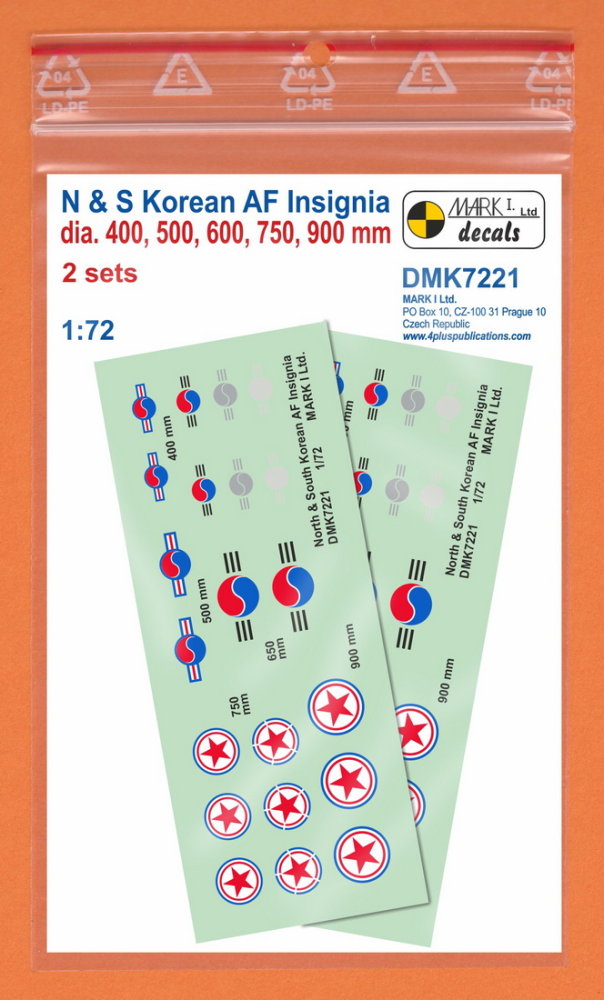 1/72 Decals North & South Korean AF Insignia