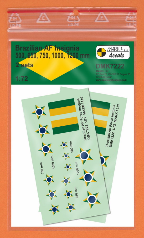 1/72 Decals Brazilian AF Insignia (2 sets)