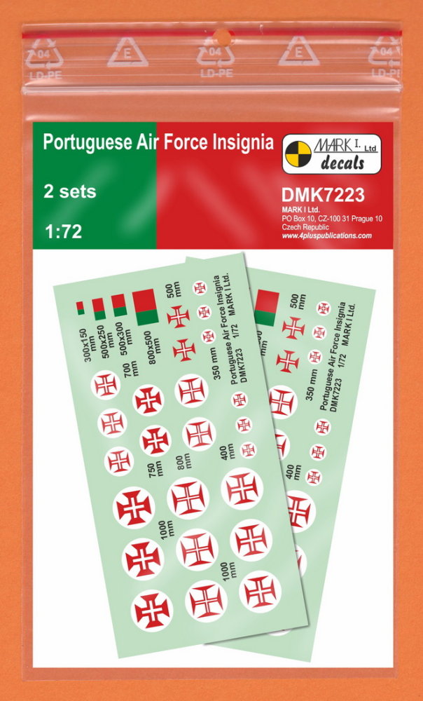 1/72 Decals Portuguese AF Insignia (2 sets)