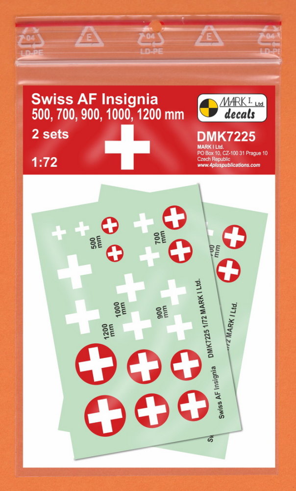 1/72 Decals Swiss AF Insignia (2 sets)