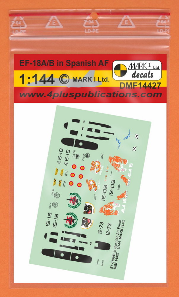 1/144 Decals EF-18A/B Hornet in Spanish AF