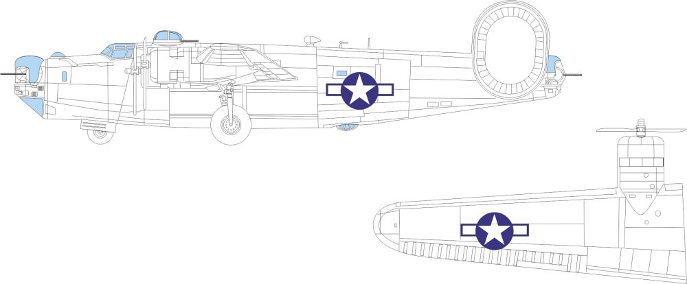 Mask 1/72 B-24H US national insignia (AIRF)