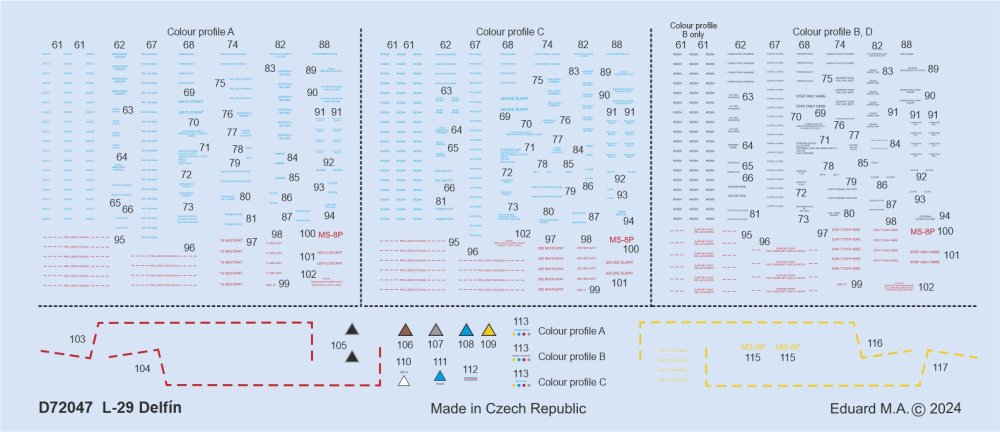 1/72 Decals L-29 stencils (EDU/AMK)