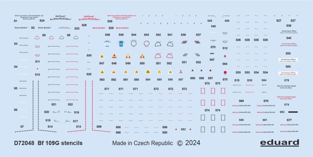 1/72 Decal Bf 109G stencils (EDU)