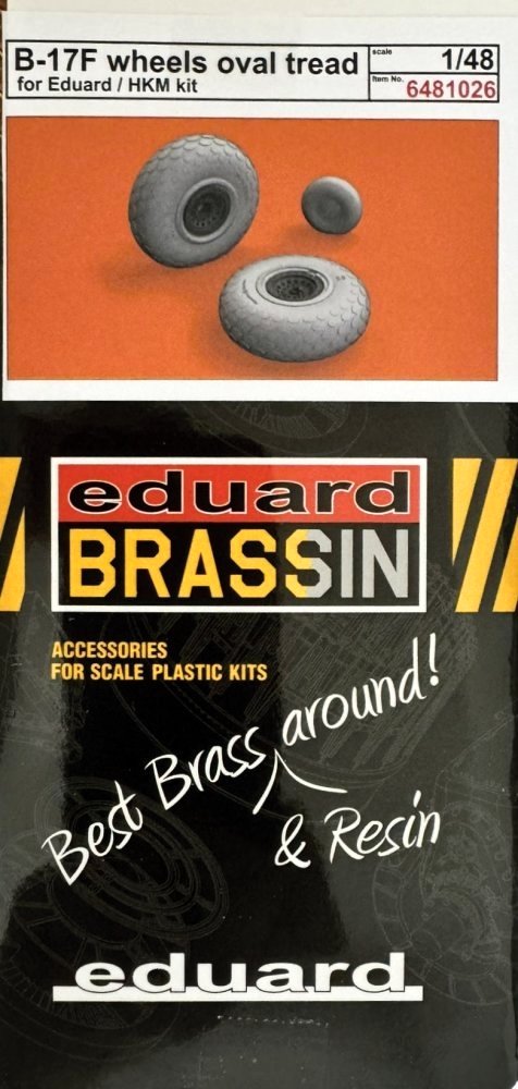 BRASSIN 1/48 B-17F wheels oval tread (EDU)