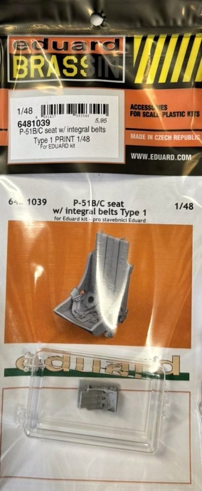 BRASSIN 1/48 P-51B/C seat w/ integral belts Type 1