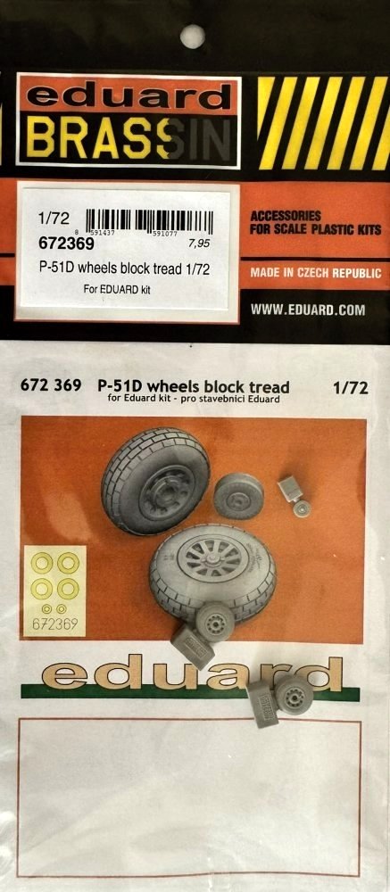 BRASSIN 1/72 P-51D wheels block tread (EDU)