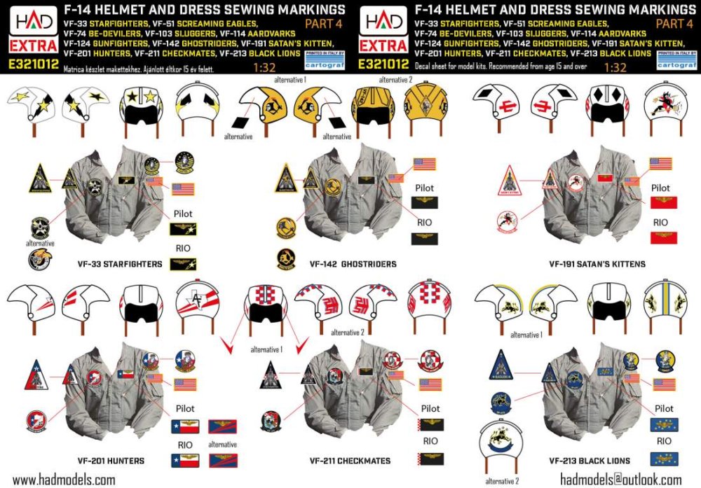 1/32 F-14 Helmet & dress sewing markings Vol.4