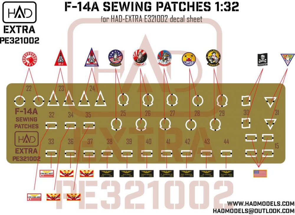 1/32 F-14A Sewing Patches (PE set) Vol.1