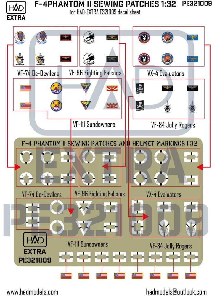 1/32 F-4 Phantom II Sewing Patches (PE set)