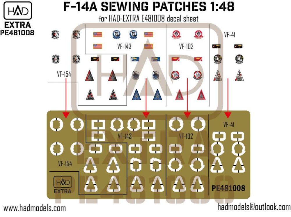 1/48 F-14A Sewing Patches (PE set) Vol.3