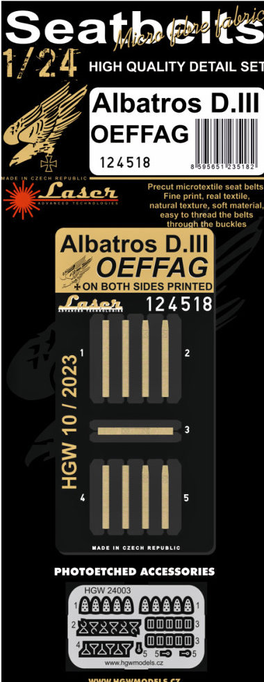 1/24 Seatbelts Albatros D.III Oeffag (laser)