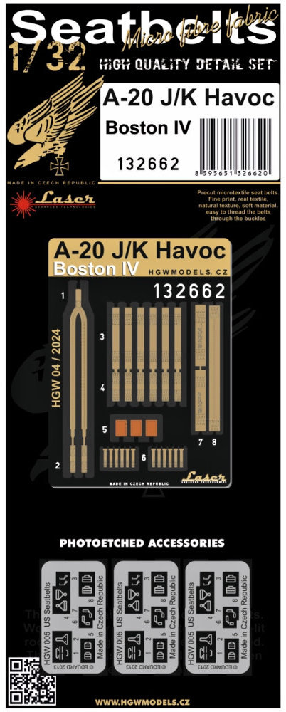 1/32 Seatbelts A-20 J/K Havoc (laser)