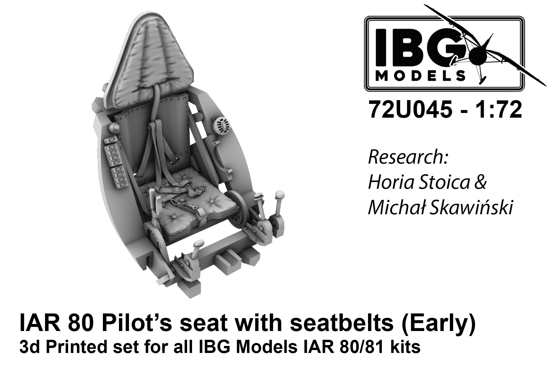 1/72 Pilot's Seat w/ Seatbelts for IAR 80/81 early