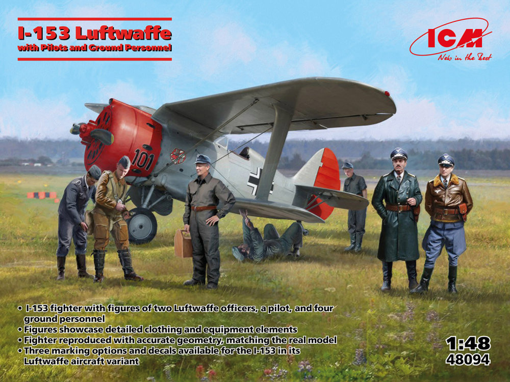 1/48 I-153 Luftwaffe w/ Pilots & Ground Personnel