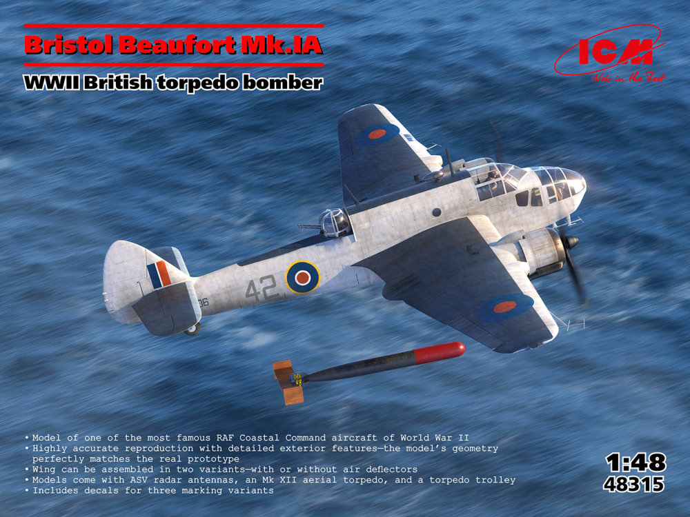 1/48 Br.Beaufort Mk.IA British WWII torpedo bomber