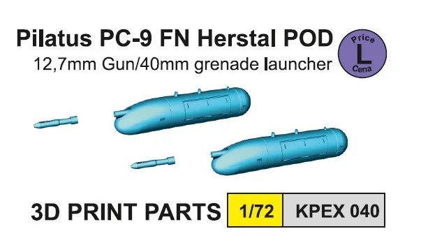 1/72 Pilatus PC-9 FN Herstal POD grenade launcher