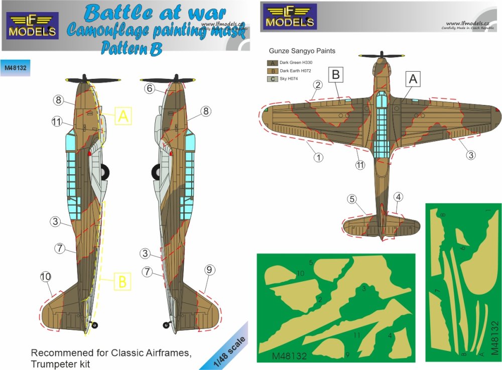 1/48 Mask Battle At War Camo painting Pattern B